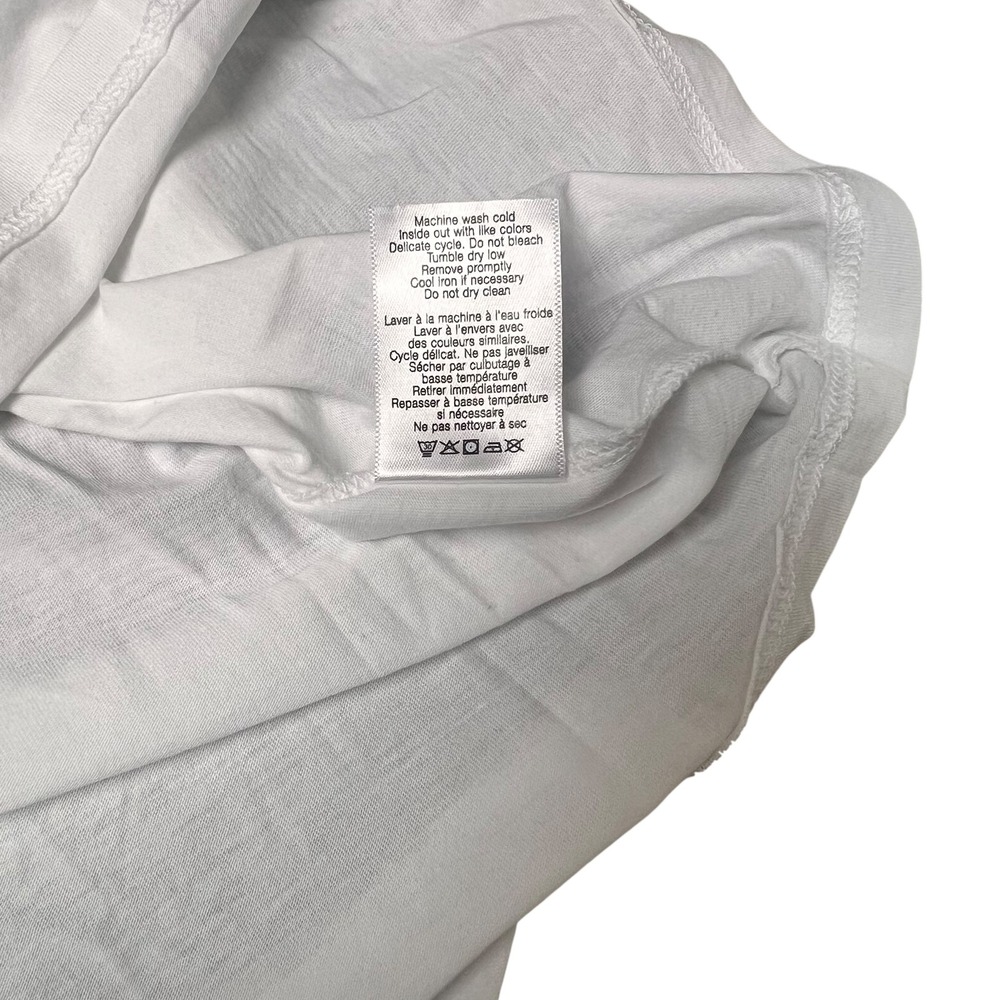 Veronica Beard White Pima Cotton Ruched Sleeve Crew Neck Tee Shirt XL - Picture 5 of 7